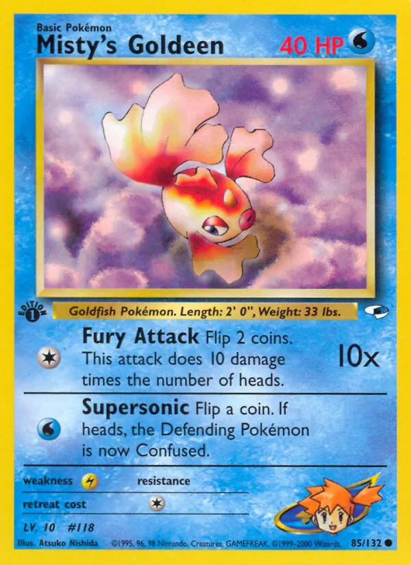 Misty's Goldeen card from Gym Heroes, number 85/132