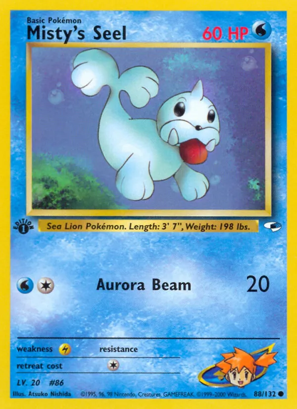 Misty's Seel card from Gym Heroes, number 88/132