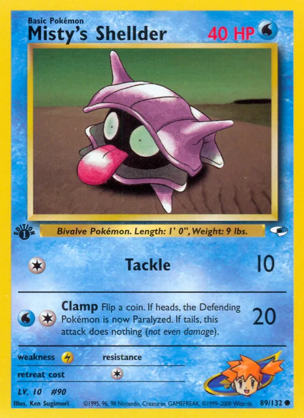 Misty's Shellder card from Gym Heroes, number 89/132