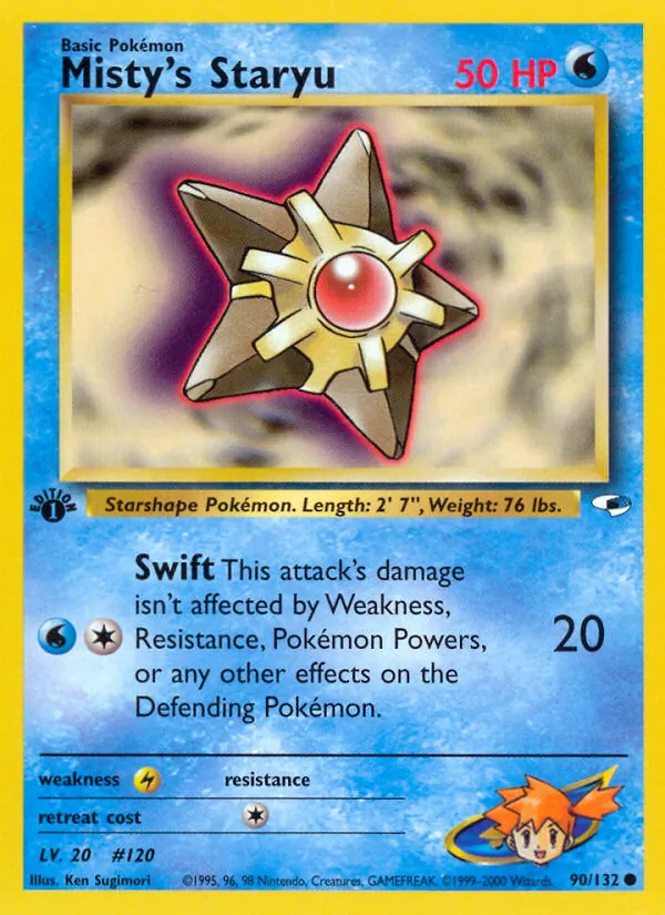 Misty's Staryu card from Gym Heroes, number 90/132