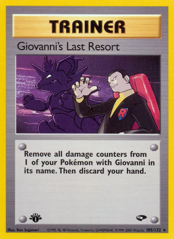 Giovanni's Last Resort card from Gym Challenge, number 105/132