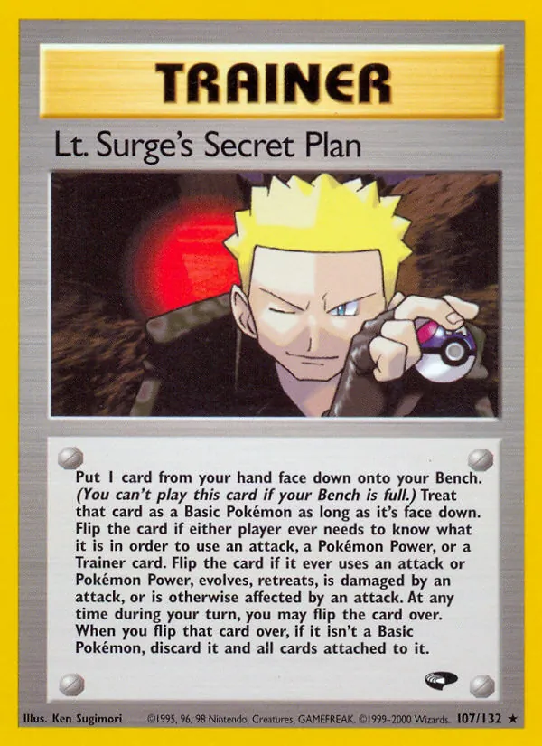 Lt. Surge's Secret Plan card from Gym Challenge, number 107/132