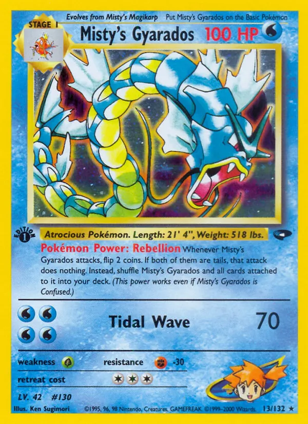 Misty's Gyarados card from Gym Challenge, number 13/132