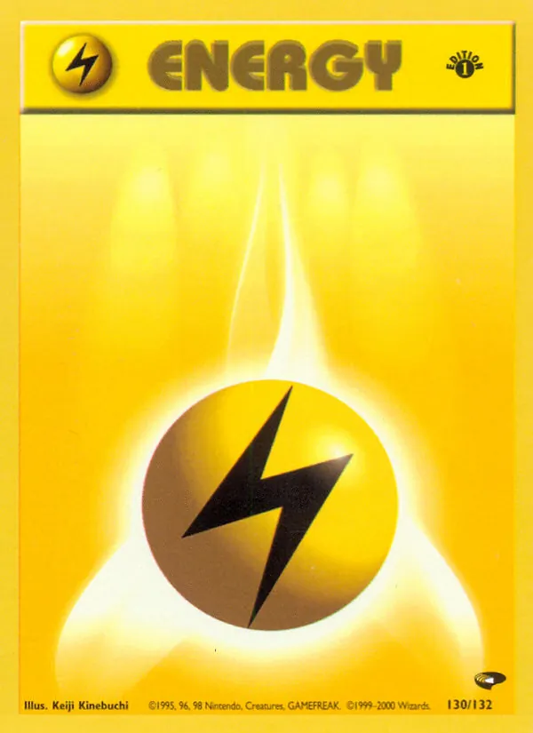 Lightning Energy card from Gym Challenge, number 130/132