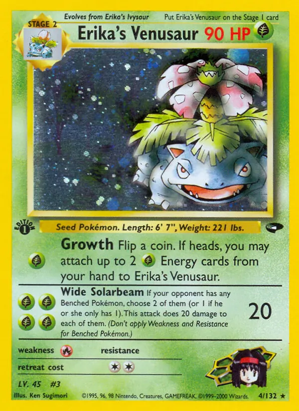 Erika's Venusaur card from Gym Challenge, number 4/132
