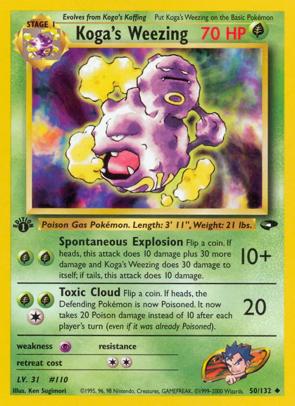 Koga's Weezing card from Gym Challenge, number 50/132