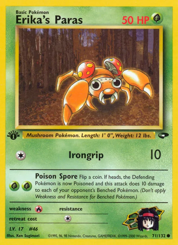 Erika's Paras card from Gym Challenge, number 71/132