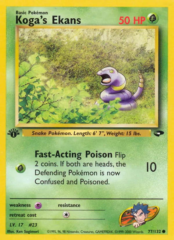 Koga's Ekans card from Gym Challenge, number 77/132
