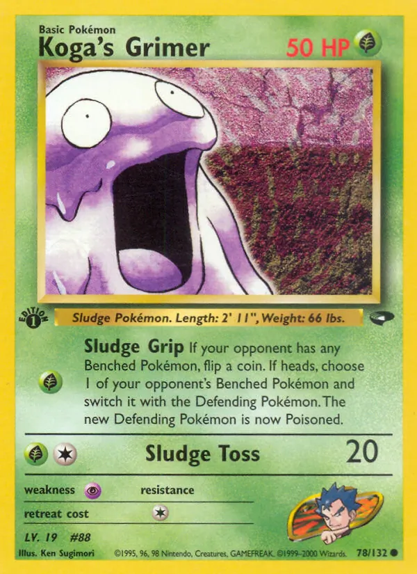 Koga's Grimer card from Gym Challenge, number 78/132