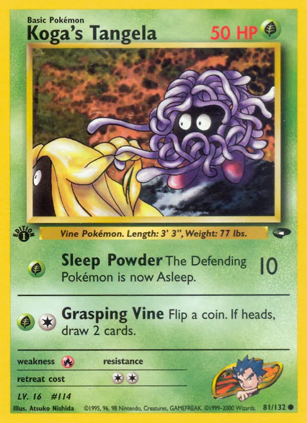 Koga's Tangela card from Gym Challenge, number 81/132