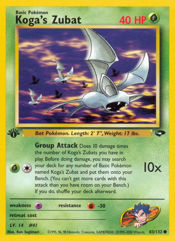 Koga's Zubat card from Gym Challenge, number 83/132