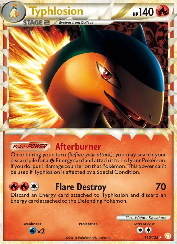 Carta Typhlosion dell'espansione HeartGold SoulSilver, numero 110/123