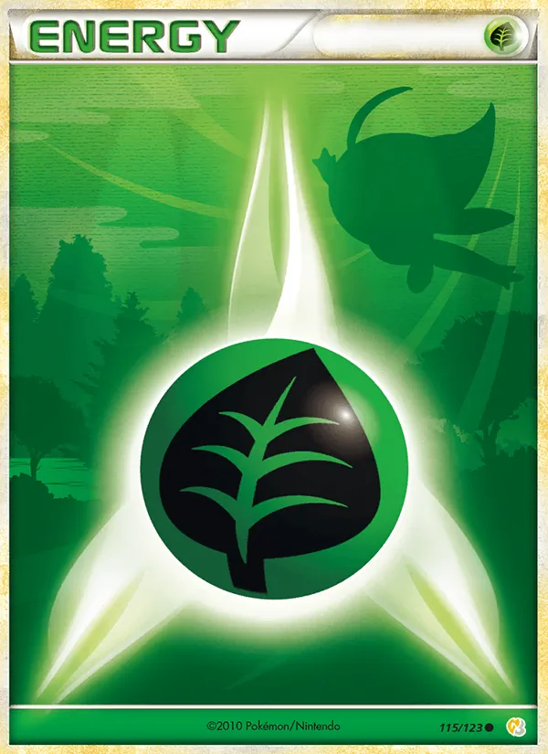 Grass Energy card from HeartGold SoulSilver, number 115/123