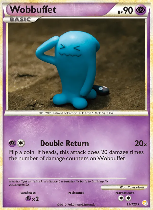 Wobbuffet card from HeartGold SoulSilver, number 13/123