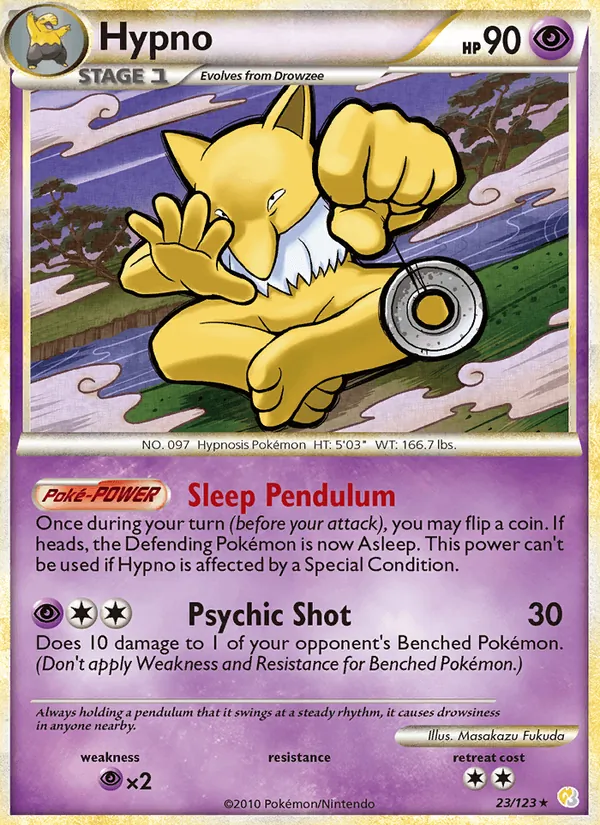 Kaart Hypno uit HeartGold SoulSilver, nummer 23/123