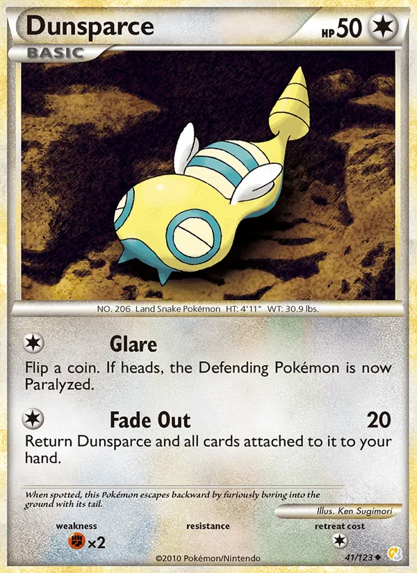 Kaart Dunsparce uit HeartGold SoulSilver, nummer 41/123