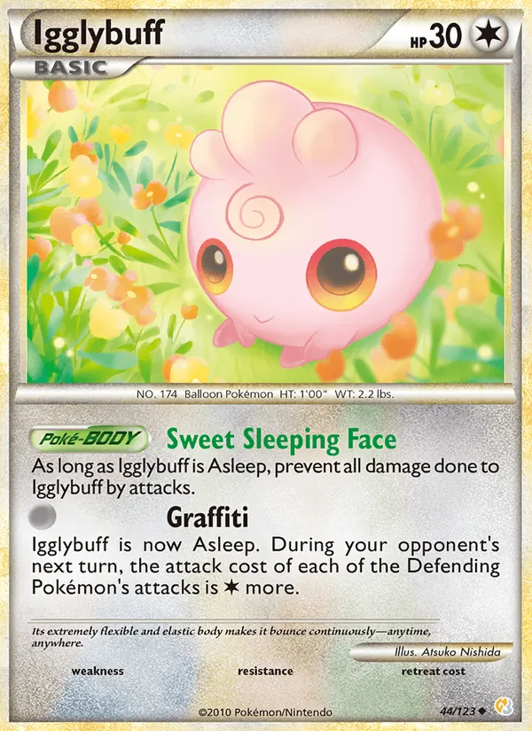 Kaart Igglybuff uit HeartGold SoulSilver, nummer 44/123