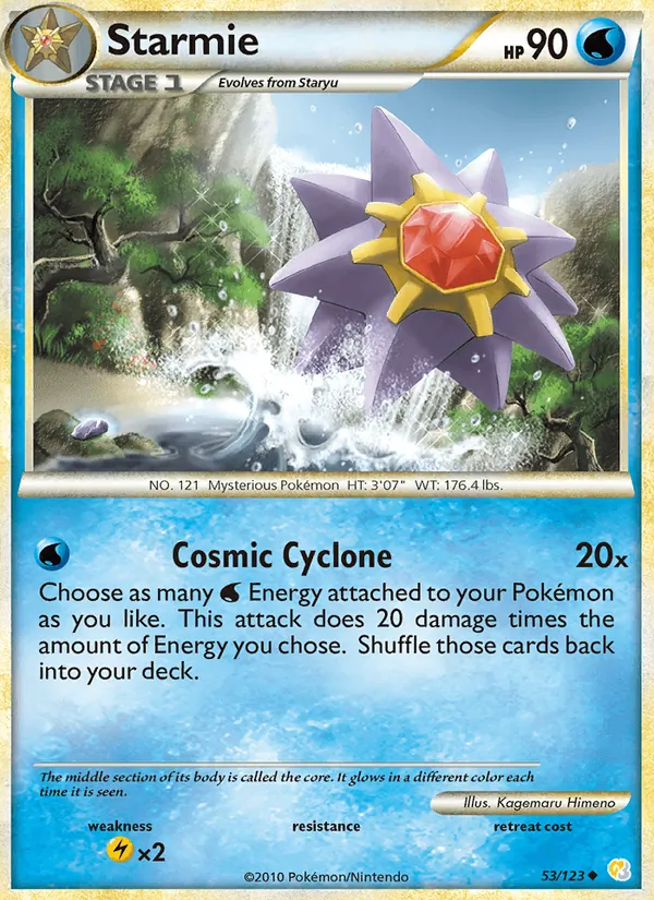 Kaart Starmie uit HeartGold SoulSilver, nummer 53/123