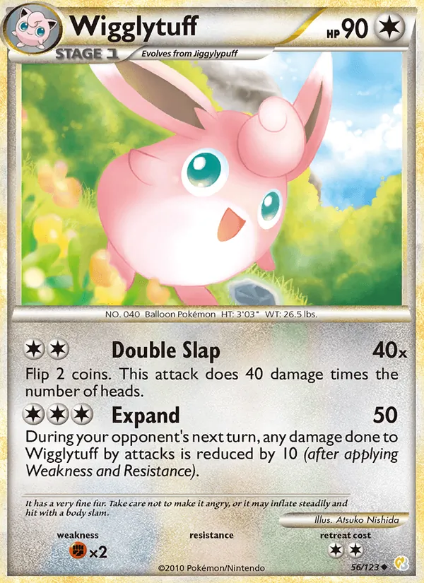 Kaart Wigglytuff uit HeartGold SoulSilver, nummer 56/123