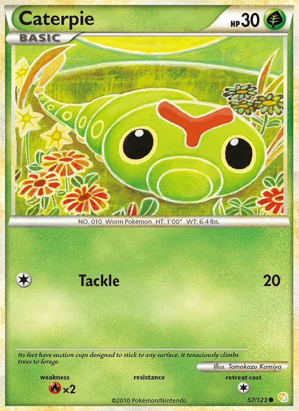 Kaart Caterpie uit HeartGold SoulSilver, nummer 57/123