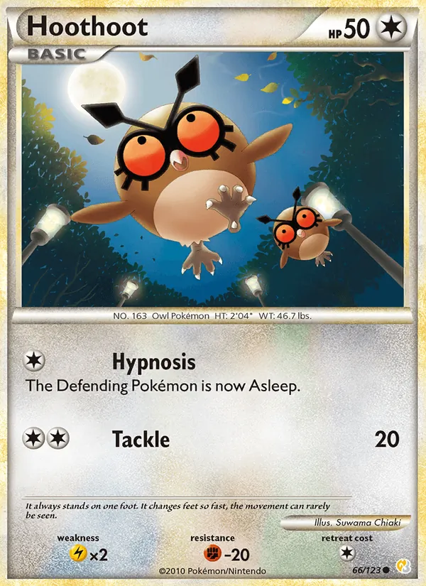 Kartu Hoothoot dari HeartGold SoulSilver, nomor 66/123