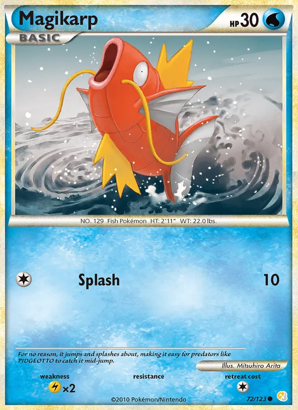 Kartu Magikarp dari HeartGold SoulSilver, nomor 72/123