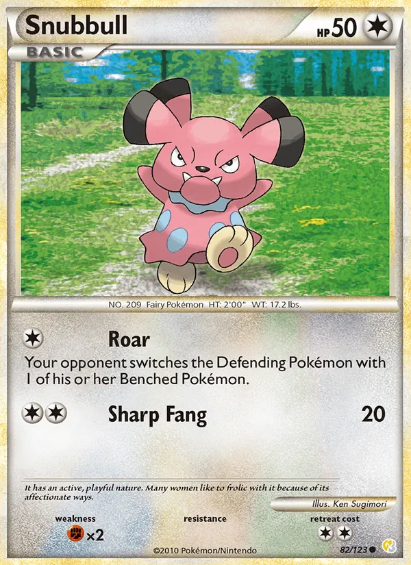 Kartu Snubbull dari HeartGold SoulSilver, nomor 82/123