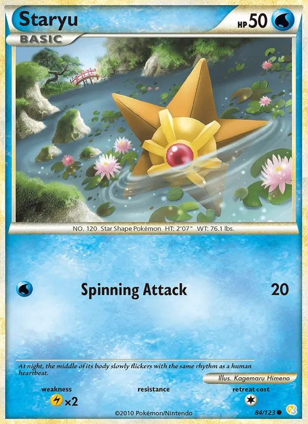 Kaart Staryu uit HeartGold SoulSilver, nummer 84/123