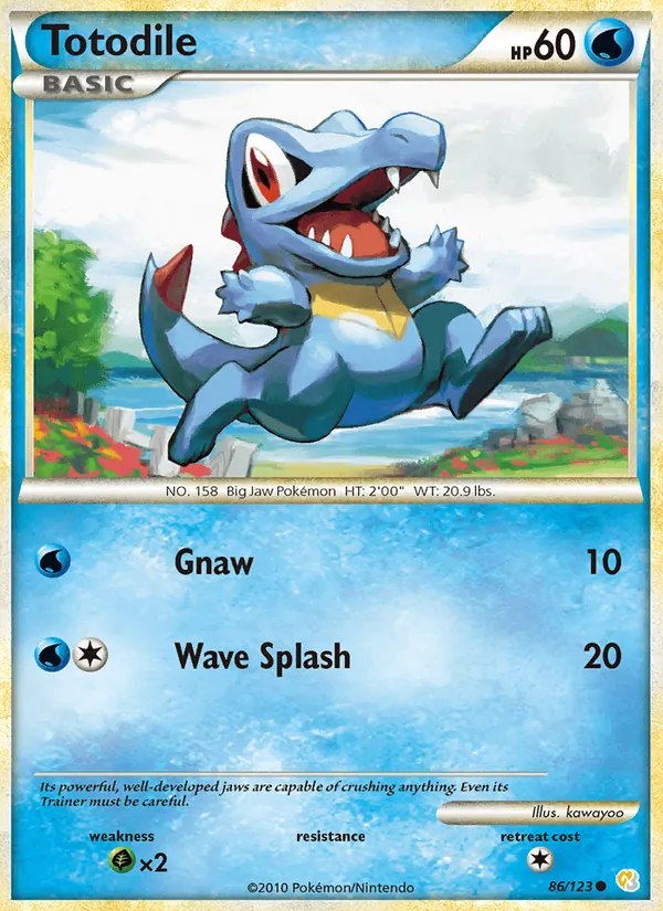 Kartu Totodile dari HeartGold SoulSilver, nomor 86/123