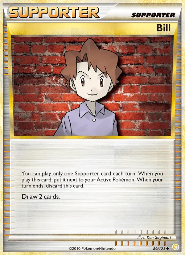 Kaart Bill uit HeartGold SoulSilver, nummer 89/123