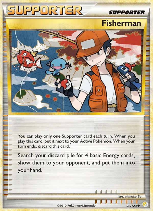 Kartu Fisherman dari HeartGold SoulSilver, nomor 92/123