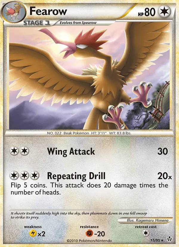 Fearow card from Unleashed, number 15/95