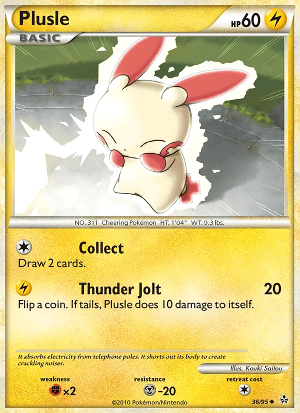 Plusle card from Unleashed, number 36/95