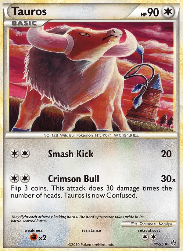 Tauros card from Unleashed, number 41/95