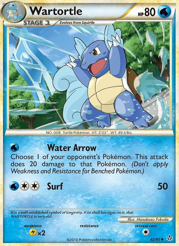 Wartortle card from Unleashed, number 42/95