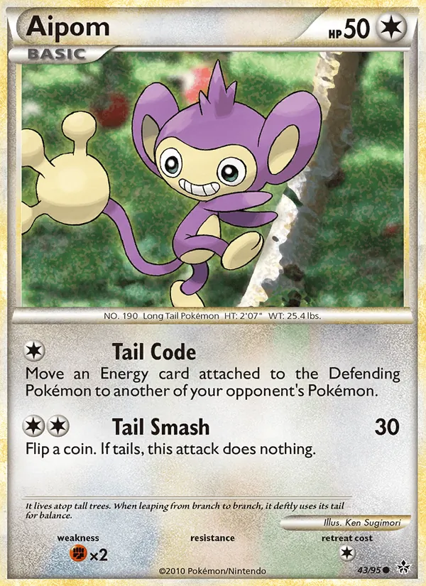 Aipom card from Unleashed, number 43/95