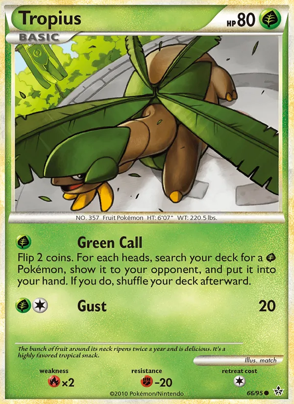 Tropius card from Unleashed, number 66/95