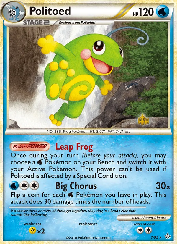 Politoed card from Unleashed, number 7/95