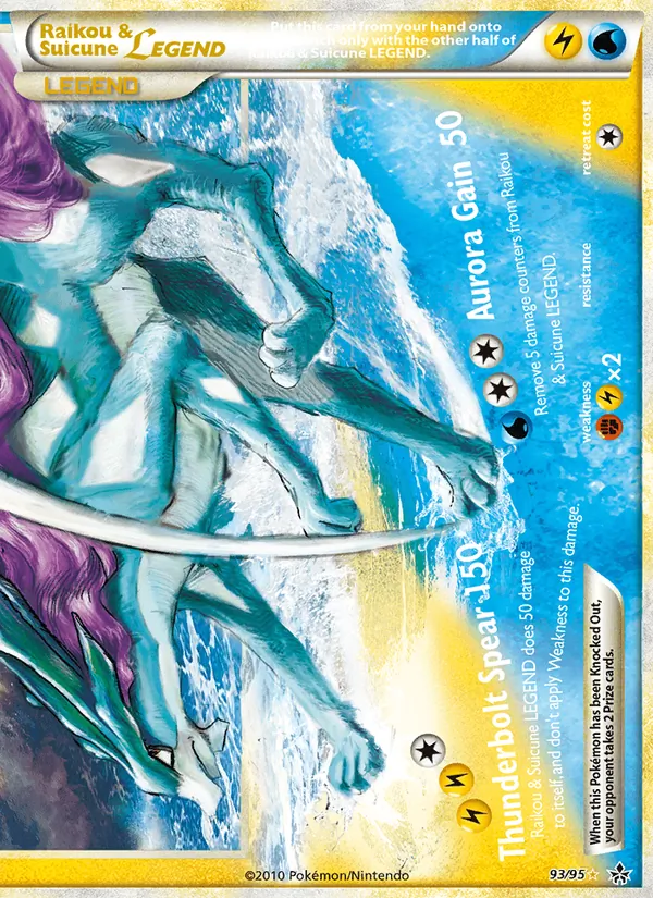 Raikou & Suicune LEGEND card from Unleashed, number 93/95