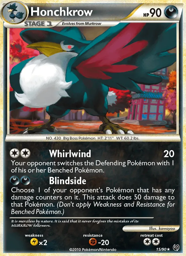 Honchkrow card from Undaunted, number 15/90