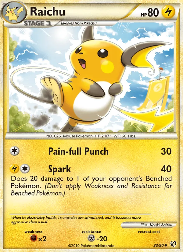 Raichu card from Undaunted, number 33/90