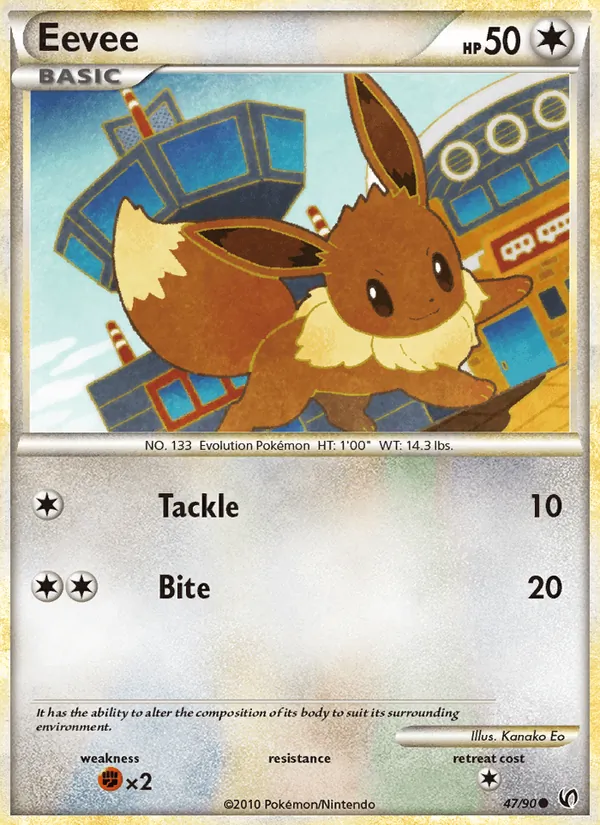 Eevee card from Undaunted, number 47/90