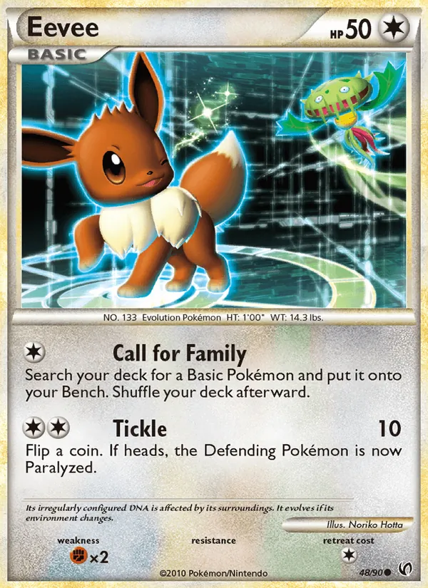 Eevee card from Undaunted, number 48/90