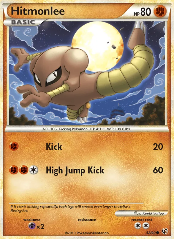 Hitmonlee card from Undaunted, number 52/90