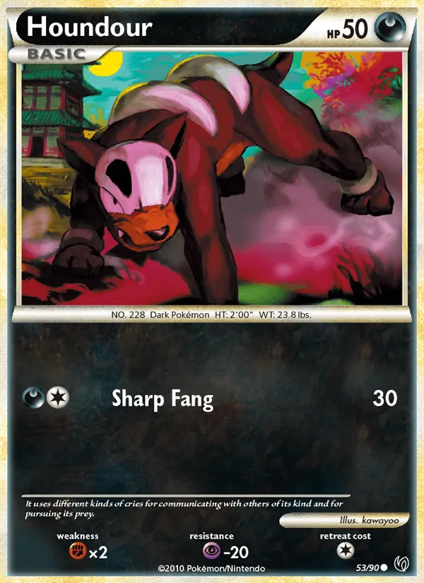 Houndour card from Undaunted, number 53/90