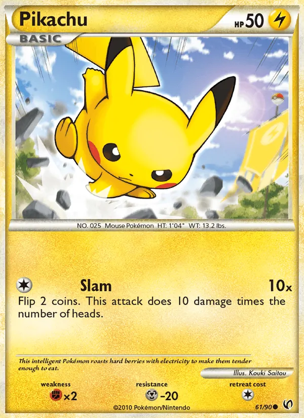 Pikachu card from Undaunted, number 61/90