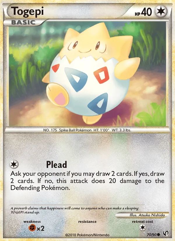 Togepi card from Undaunted, number 70/90