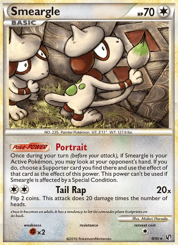 Smeargle card from Undaunted, number 8/90