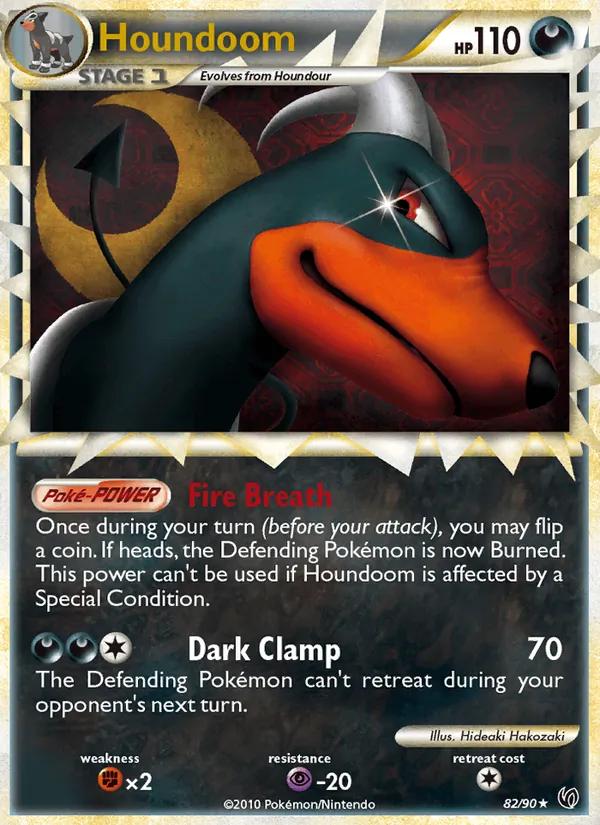 Houndoom card from Undaunted, number 82/90
