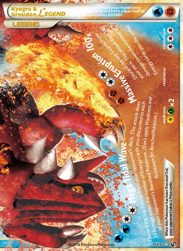 Kyogre & Groudon LEGEND card from Undaunted, number 88/90